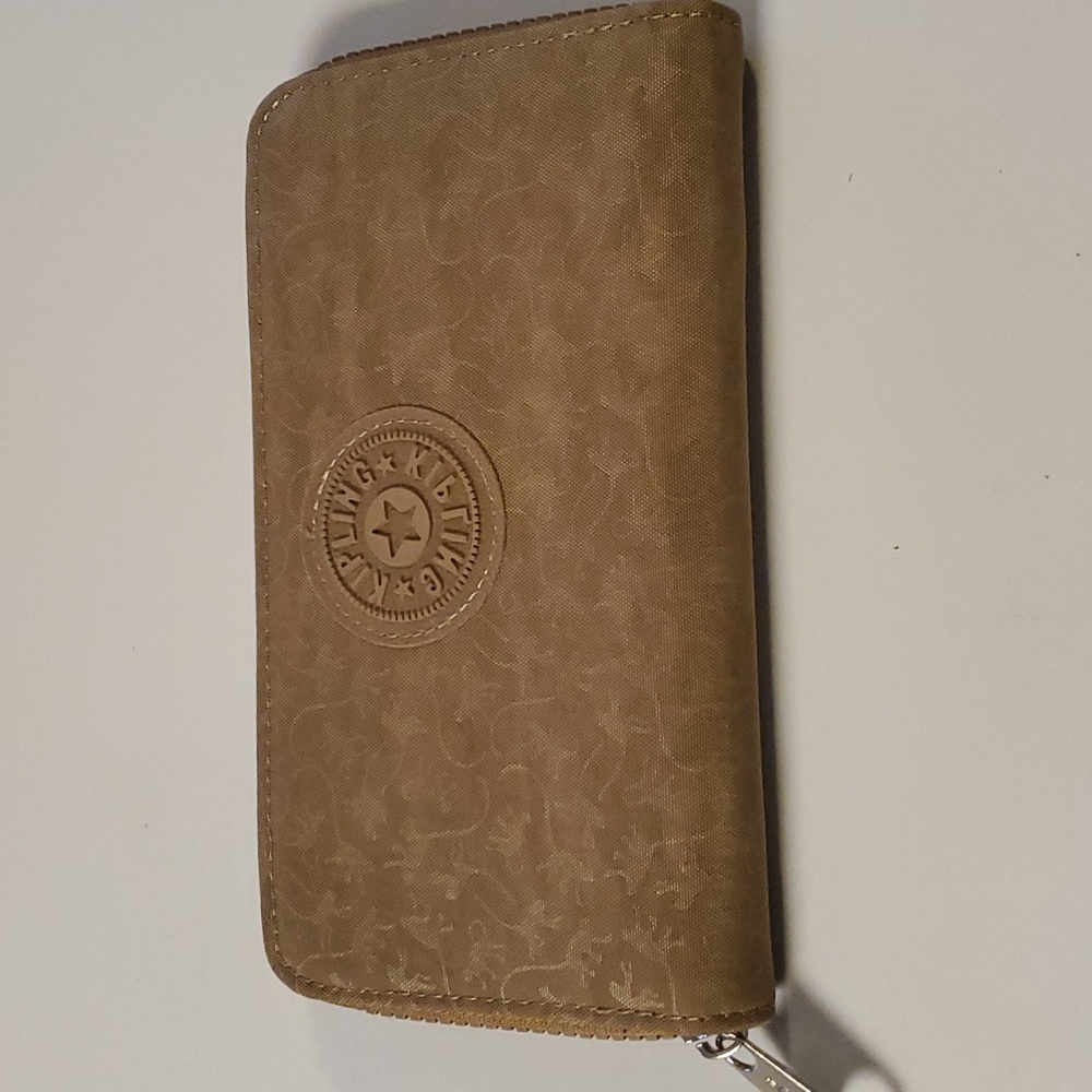 Kipling Accordion Wallet Monkey Mania Print Tan/Brown